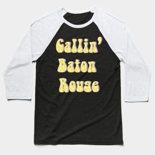 Callin' Baton Rouge Retro Yellow Stars Baseball T-Shirt